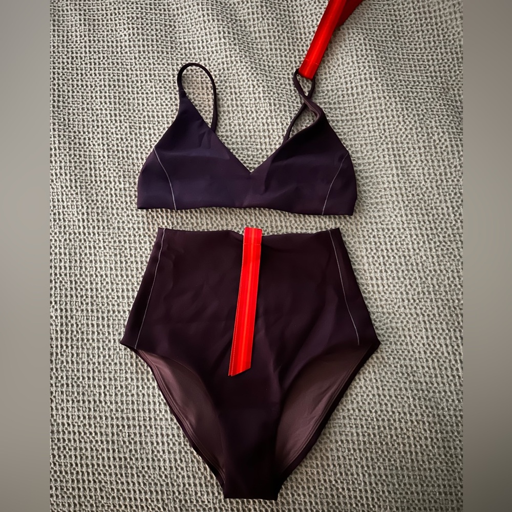 Left Of Friday Legend (deep purple) bikini. Hi tide Bottom and Sunday top